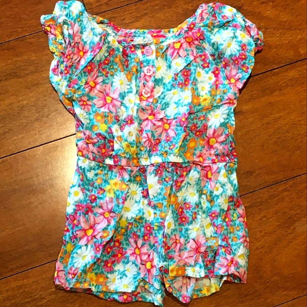 Colorful Floral Romper One Piece Size 2T